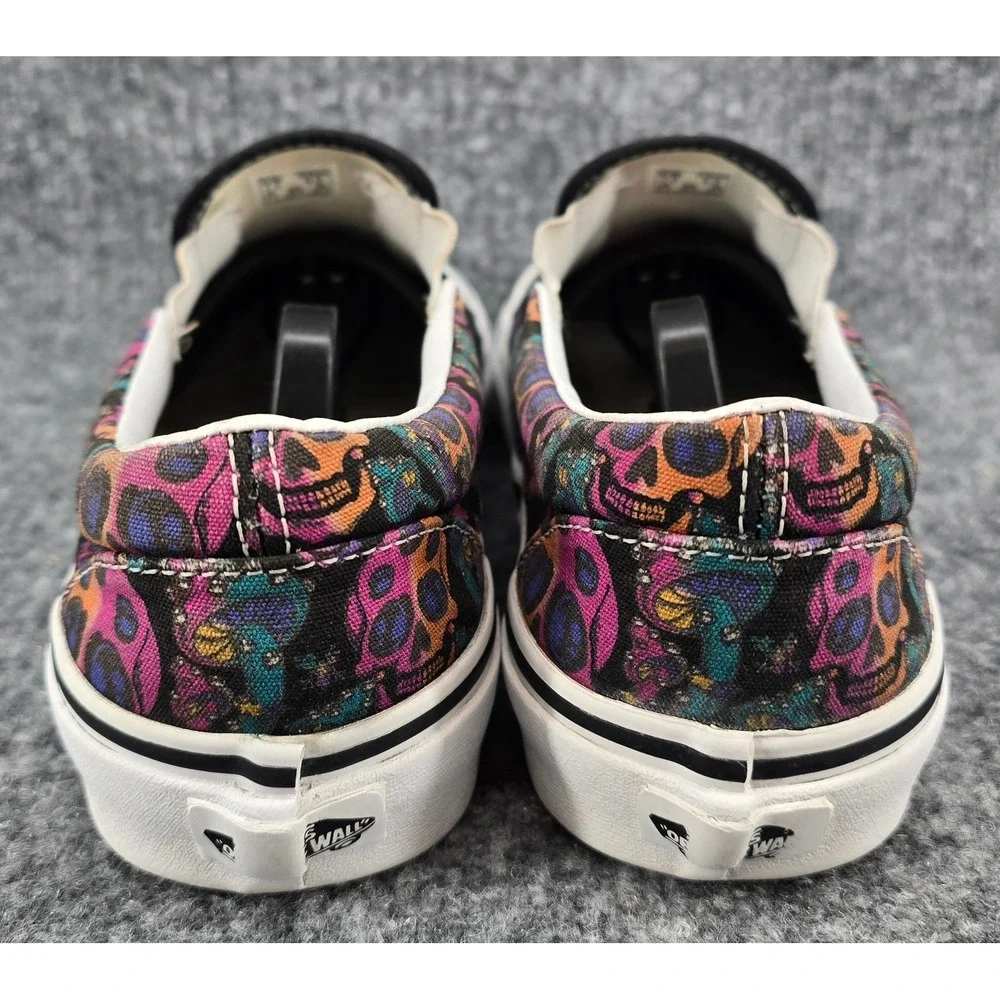 Vans Trippy Drip Slip-On Shoes M7.5 W9 Black Multi Skull Mushroom Psychedelic